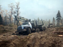 Egy kép a MudRunner játékból, amelyen két jármű látható. (Kép forrása: Steam)