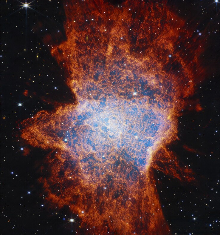 Közel-infravörös kép az NGC 6072 planetáris ködről (Kép forrása: NASA, ESA, CSA és STScI)