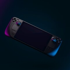 Egy Steam Deck egy lila-fekete gradiens háttéren (Kép forrása: Alexander Andrews via Unsplash; kivágva)