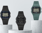 A képen balról jobbra: Casio F-B100W-1AJF, F-B100W-1BJF és F-B100W-3AJF.