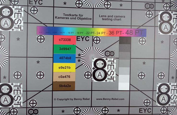 Testchart abfotografiert