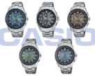 A felső sorban (balról jobbra) a Casio OCW-S7000RA-2AJF, az OCW-T2600RA-8AJF és az OCW-S7000RA-5AJF. Az alsó sorban (balról jobbra) a Casio OCW-S400RA-3AJF és az OCW-S400RA-2AJF. (Kép forrása: Casio)