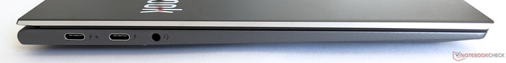 Left side: 2x Thunderbolt 4, combined audio connector