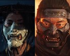 Atsu (balra) a Yōtei szelleméből és Jin Sakai (jobbra) a Tsushima szelleméből különböző oni-stílusú maszkokat viselnek, amelyek szimbolizálják a félelmetes legendává válásukat. (A kép forrása: Sucker Punch Productions)