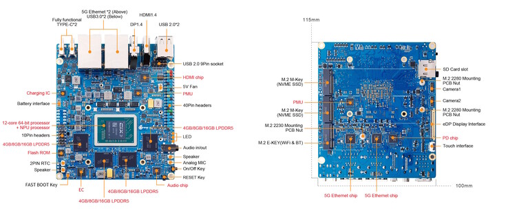 A Raspberry Pi 5 versenytárs összesen három M.2 foglalattal rendelkezik (Kép forrása: Orange Pi)