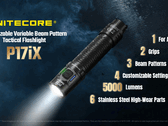 A Nitecore P17iX ugyanazokat a funkciókat kínálja, mint a P27iX, csak kisebb fejjel