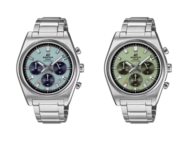 A Casio Edifice EFB730D-2BV (balra) és EFB730D-3AV (jobbra) órák. (Kép forrása: Casio, szerkesztett)