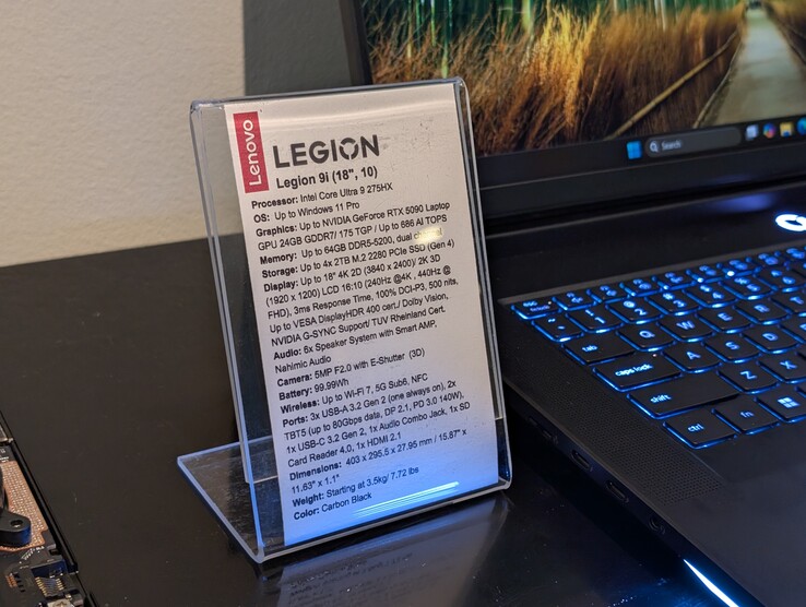 Lenovo Leggion 9i specifikációk (kép forrása: Notebookcheck)