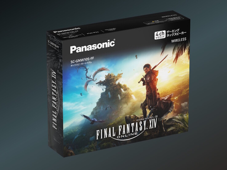A Panasonic SC-GNW10S-FF nyakhangszóró egyedi Final Fantasy csomagolásban érkezik. (Kép forrása: Panasonic)