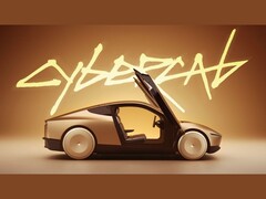 Egy promóciós Tesla CyberCab-videóból származó képernyőfelvétel, amely a jármű oldalnézetét mutatja