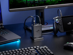 A ROG 100W-os Gaming Charger Dock egyetlen fekete kivitelben érkezik, és több mint 300 g súlyú. (Kép forrása: Asus)