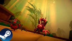 Játék közbeni screenshot az Another Crab's Treasure-ből, amely a környezetet és a játékmenetet mutatja be. (Kép forrása: Steam - szerkesztve)