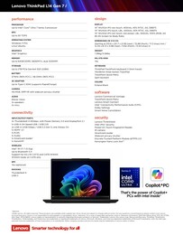 Lenovo ThinkPad L14 Gen 7 Intel specifikációk.
