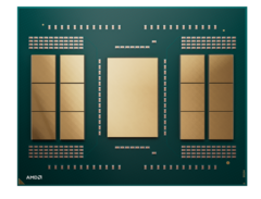 Az AMD Ryzen Threadripper Pro 9995WX 12 számítási egységgel rendelkezik az I/O oldal két oldalán. (Kép forrása: AMD)