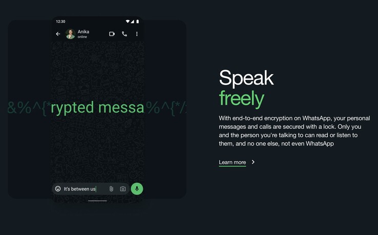 A WhatsApp azt állítja, hogy a felhasználói csevegések végponttól végpontig titkosítva vannak - a legújabb per az ellenkezőjét állítja. (Kép forrása: WhatsApp)