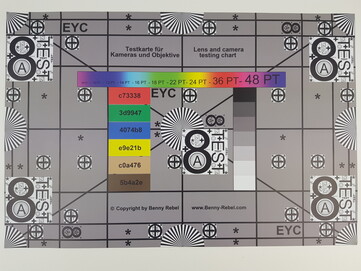 Samsung Galaxy Note 8: Test chart photo (wide-angle)