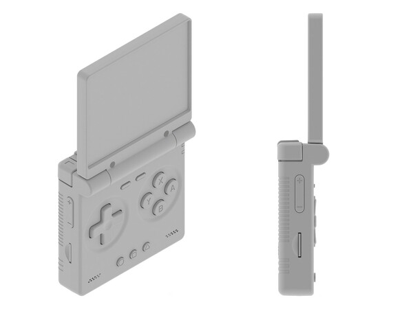 A Miyoo kagylós kézi készülék mindkét oldalán egy-egy TF-kártya foglalattal rendelkezik.