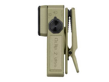 Az Olight Oclip 2 sorozatú zseblámpák oldalán egy forgó választókapcsoló és egy bekapcsológomb található.
