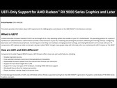 A legújabb Radeon RX 9000 sorozatú GPU-kat csak UEFI rendszerekre optimalizálták. (Kép forrása: AMD)