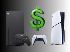 Xbox és PlayStation konzolok dollár szimbólummal (Kép forrása: Microsoft Xbox Gaming, Sony PlayStation szerkesztéssel)