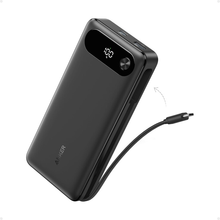 Az új Anker Zolo 22,5W Power Bank 10K beépített kábellel rendelkezik, mint a régebbi Anker Power Bank (20K, 87W, beépített USB-C kábel) (képünkön). (Kép forrása: AnkerInsider)