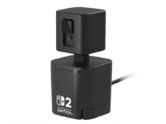 A Hori kedvezőbb árú GameChat kamerája közvetlenül a Switch 2-re szerelhető, vagy a levehető talapzattal együtt használható. (Kép forrása: Hori)