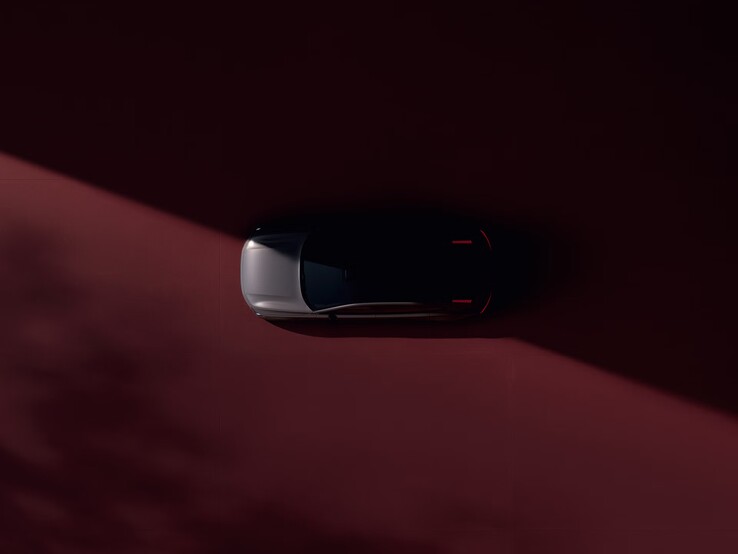 Az új Volvo ES90 luxuslimuzin madártávlatból. (Kép forrása: Volvo)