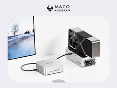 A MACO ára Kínában 278 dollár körül kezdődik. A képen: a mini PC eGPU-val. (Kép forrása: Aoostar - szerk.)