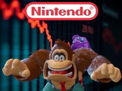 Donkey Kong a Nintendo lezuhanó tőzsdei ketyegője előtt (Kép forrása: Nintendo of America szerkesztéssel)