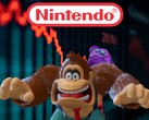 Donkey Kong a Nintendo lezuhanó tőzsdei ketyegője előtt (Kép forrása: Nintendo of America szerkesztéssel)