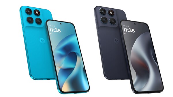 A Moto G87 Pantone Blue Atoll és Pantone Overture színekben.