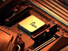 Egy AMD Ryzen X3D2 CPU művészi renderelése.