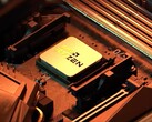 Egy AMD Ryzen X3D2 CPU művészi renderelése.