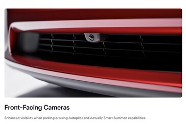 A 2026-os Model S első lökhárítójának kameráját az Autopilot és az Actually Smart Summon funkciók használják.