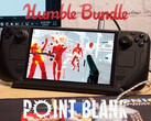 A Point Blank csomag 2025. szeptember 4-én jár le. Képeken: Steam Deck a Superhot futtatásával. (Kép forrása: Humble Bundle és Notebookcheck - szerk.)