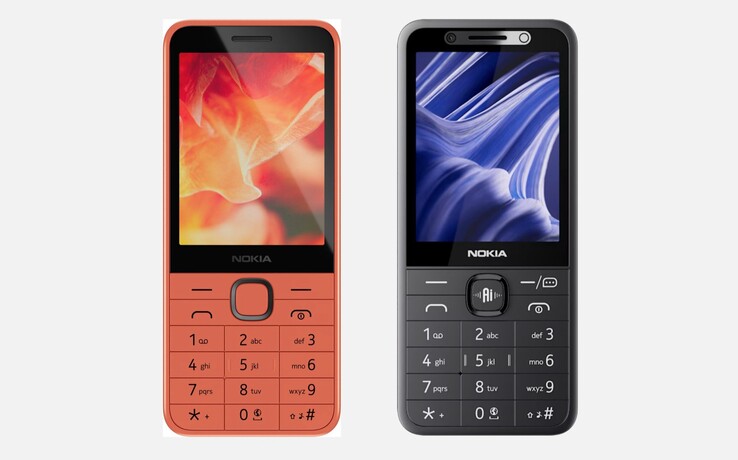 A képen jobbra látható Nokia 215 (2026) modell főként az AI gomb miatt különbözik a bal oldalon látható Nokia 215 4G (2024) modelltől.
