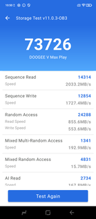 AnTuTu 11 tárolási teszt (Kép forrása: Pillanatkép - Sergey Tarasov - Notebookcheck)