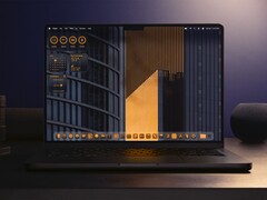 Testreszabott macOS asztali felület, amely Liquid Glass dizájnelemeket, frissített Dockot és újratervezett widgeteket mutat. (Kép forrása: Apple)