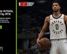 Egy diavetítés, amely az Nvidia DLSS 5 technológiáját mutatja be, az NBA 2K27 játékra fókuszálva