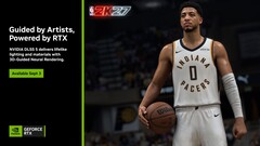 Egy diavetítés, amely az Nvidia DLSS 5 technológiáját mutatja be, az NBA 2K27 játékra fókuszálva