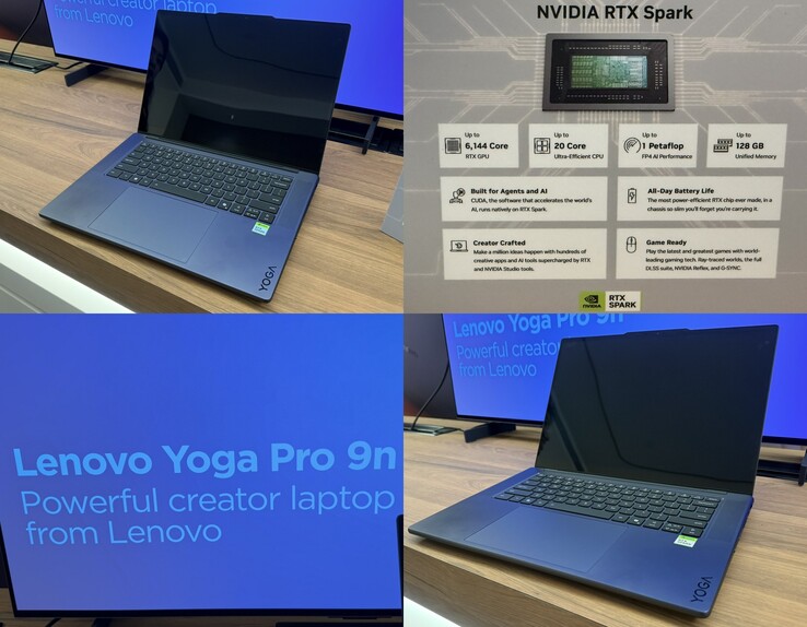 A Lenovo Yoga Pro 9n a Computex 2026 kiállításon bemutatott állapotban. A Lenovo szerint ez egy nagy teljesítményű laptop alkotóknak.