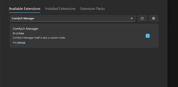 A ComfyUI elérhető bővítmények menüjének képernyőképét a Stabilitásmátrixban. (Kép forrása: Windows Screen Capture)