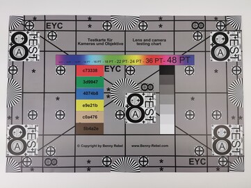 Our test chart shot at 40 MP