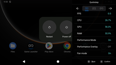 Az oldalsáv a rendszer teljesítményét és kihasználtságát mutatja (Kép forrása: Notebookcheck)
