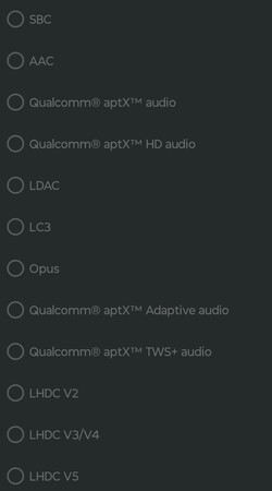 Elérhető Bluetooth audio codec-ek