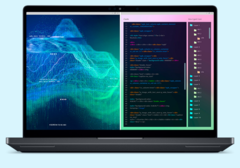 A Dell szerint a Qualcomm AI-100 Inference kártya 32 AI-maggal és 64 GB LPDDR4x memóriával rendelkezik. A képen - Egy Dell laptop a képernyő jobb oldalán lévő kódoló ablakkal. (Kép forrása: Dell)