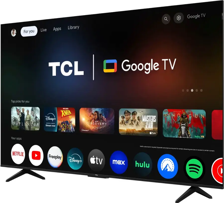 A TCL 85" Q5K 4K QLED Google TV. (Kép forrása: TCL)