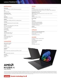 Műszaki adatok Lenovo ThinkPad X13 G7 AMD.
