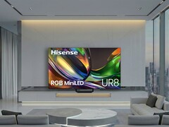 A Hisense UR8 (képünkön) és UR9 RGB MiniLED tévékészülékei a CES 2026 kiállításon lesznek láthatóak. (Kép forrása: Hisense)