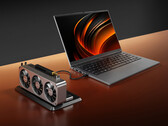 A Lecoo Pro 14 mind OCuLink, mind USB4 portokkal rendelkezik. A képen: a laptop eGPU-konfigurációval.
